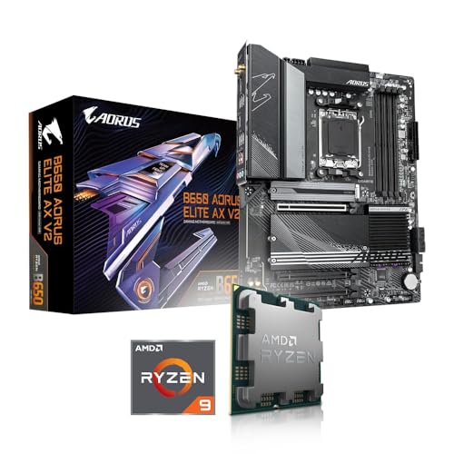 Aufrüst-Kit Bundle Ryzen 9 9950X 16x 4.3 GHz Prozessor, GIGABYTE B650 AORUS Elite AX V2 Mainboard, be quiet! Dark Rock 4 (Komplett fertig zusammengebaut inkl. Bios Update und Funktionskontrolle) von Memory PC