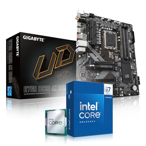 Aufrüst Kit Intel Core i7 14700K, GIGABYTE B760 DS3H AX, be Quiet! Dark Rock 4 Kühler, ohne Arbeitsspeicher, komplett fertig montiert und getestet von Memory PC