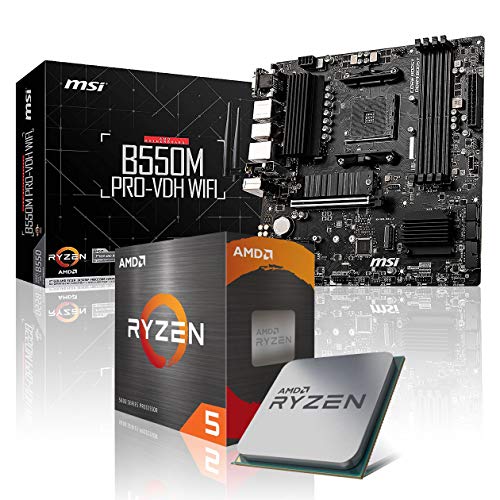 Memory PC Aufrüst-Kit Bundle AMD Ryzen 5 3600 6X 3.6 GHz Prozessor, B550M PRO-VDH Wi-Fi Mainboard (Komplett fertig zusammengebaut inkl. Bios Update und Funktionskontrolle) von Memory PC