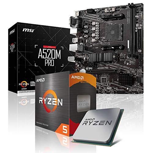 Memory PC Aufrüst-Kit Bundle AMD Ryzen 5 4600G 6X 3.7 GHz Prozessor, A520M-A Pro Mainboard (Komplett fertig zusammengebaut inkl. Bios Update und Funktionskontrolle) von Memory PC