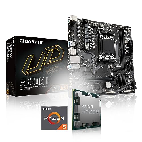 Memory PC Aufrüst-Kit Bundle AMD Ryzen 5 7600X 6X 4.7 GHz Prozessor, GIGABYTE A620M H Mainboard (Komplett fertig zusammengebaut inkl. Bios Update und Funktionskontrolle) von Memory PC