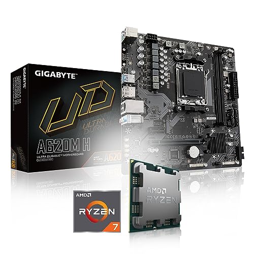 Memory PC Aufrüst-Kit Bundle AMD Ryzen 7 7800X3D 8X 5.0 GHz Prozessor, GIGABYTE A620M H Mainboard (Komplett fertig zusammengebaut inkl. Bios Update und Funktionskontrolle) von Memory PC