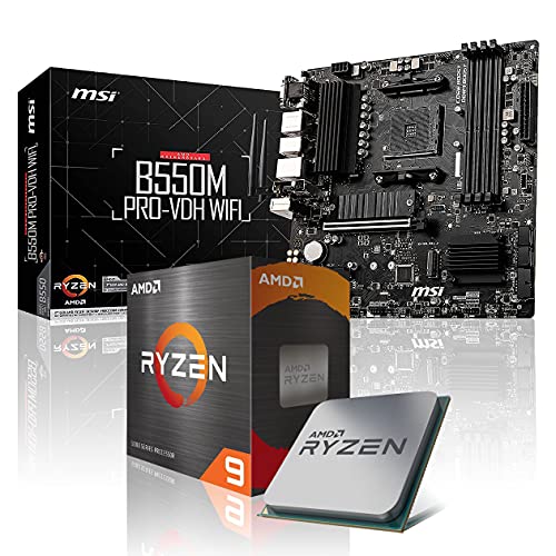 Memory PC Aufrüst-Kit Bundle AMD Ryzen 9 5900X 12x 3.7 GHz Prozessor, B550M Pro-VDH WiFi Mainboard (Komplett fertig zusammengebaut inkl. Bios Update und Funktionskontrolle) von Memory PC