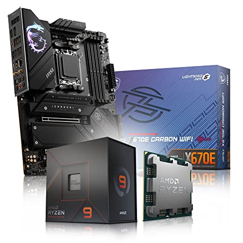 Memory PC Aufrüst-Kit Bundle AMD Ryzen 9 7900X 12x 4.7 GHz Prozessor, MPG X670E Carbon WiFi Mainboard (Komplett fertig zusammengebaut inkl. Bios Update und Funktionskontrolle) von Memory PC