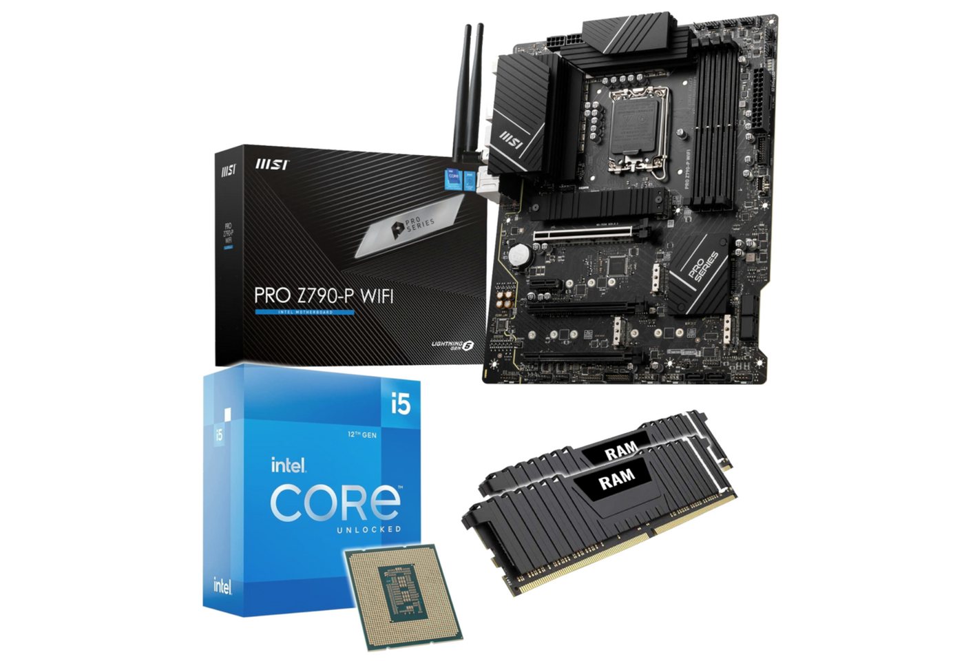 Memory PC Aufrüstkit Intel i5-14600K, 16GB RAM, Intel Z790 Mainboard Mainboard, (5-St), PC Aufrüst-Kit, vormontiert von Memory PC