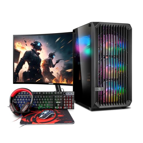 Memory PC Gamer-PC, AMD Ryzen 5 5500 6X 3.60GHz, 16 GB DDR4, 1000 GB SSD M.2, NVIDIA RTX 3060 12GB, Windows 11 Pro 64bit + 24 Zoll + Ultron Hawk Gaming Kit 4in1 Set von Memory PC