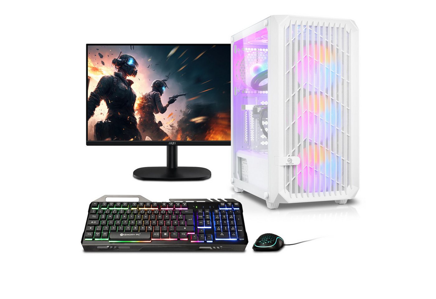 Memory PC Gaming-PC (27 Zoll, AMD Ryzen 5 5500, Nvidia GeForce RTX 3050 / 4060 / 5060 Ti, 16 GB RAM, 500 GB SSD, Luftkühlung) von Memory PC