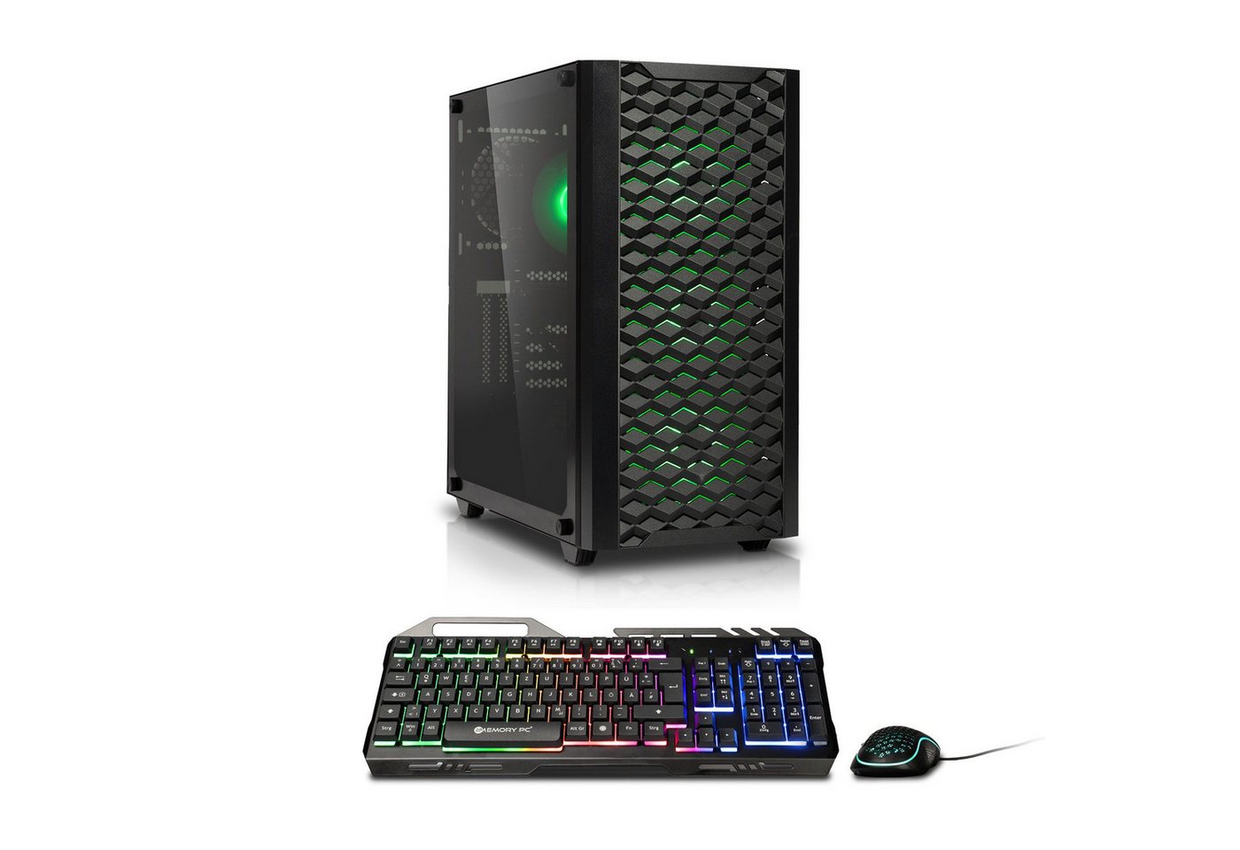 Memory PC Gaming-PC (AMD Ryzen 3 3200G, Nvidia GeForce RTX 3050 / 4060 / 4060 Ti, 16 GB RAM, 1000 GB SSD, Luftkühlung) von Memory PC