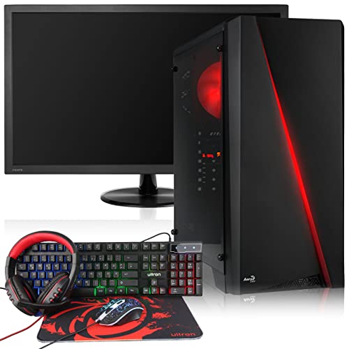 Memory PC Gaming PC Komplett Set, AMD Ryzen 5 5500 6X 3.60GHz, NVIDIA GeForce GTX 1050 Ti 4GB, 16 GB DDR4, 1000 GB SSD M.2, Windows 10 Pro 64bit + 24 Zoll MSI TFT, Gaming Kit 4in1 Set von Memory PC