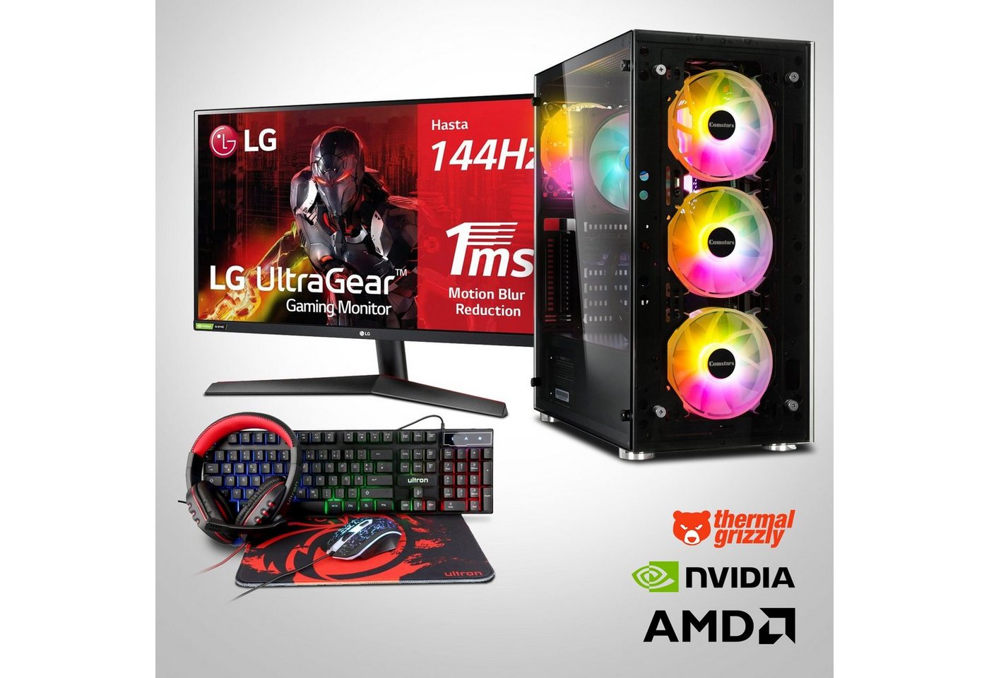 Memory PC Gaming-PC-Komplettsystem (27,00, AMD Ryzen 5 5600G, RTX 3060, 16 GB RAM, 1000 GB SSD)" von Memory PC