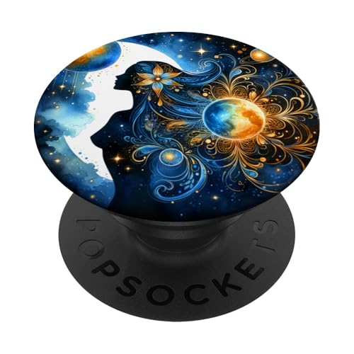 Frau Mystic Sun and Moon Celestial Mystical Aesthetic PopSockets Klebender PopGrip Frau Mystic Sun and Moon Celestial Mystical Aesthetic PopSockets Klebender PopGrip von Men Women Celestial Harmony Sun & Moon Yin Yang