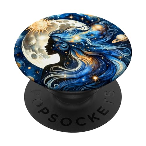Frau Mystic Sun and Moon Celestial Mystical Aesthetic PopSockets Klebender PopGrip Frau Mystic Sun and Moon Celestial Mystical Aesthetic PopSockets Klebender PopGrip von Men Women Celestial Harmony Sun & Moon Yin Yang