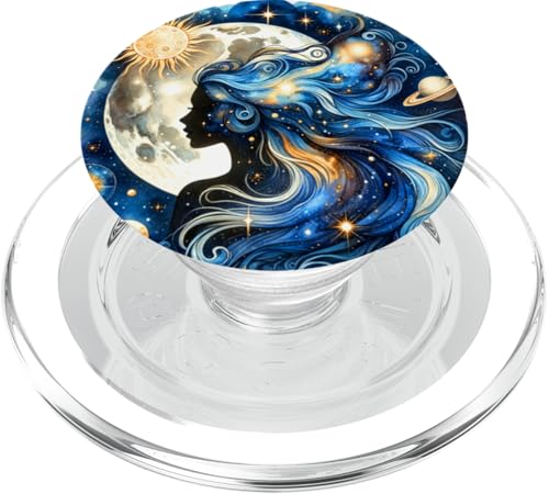 Frau Mystic Sun and Moon Celestial Mystical Aesthetic PopSockets PopGrip für MagSafe Frau Mystic Sun and Moon Celestial Mystical Aesthetic PopSockets PopGrip für MagSafe von Men Women Celestial Harmony Sun & Moon Yin Yang