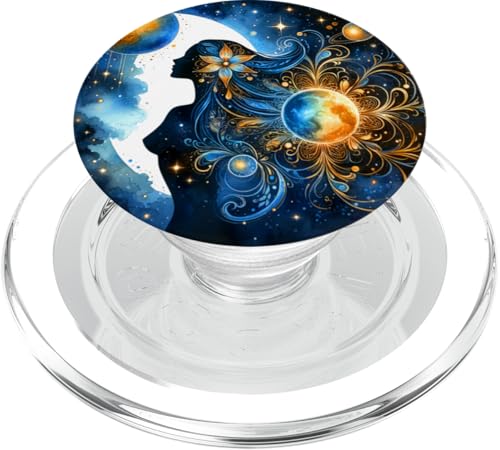 Frau Mystic Sun and Moon Celestial Mystical Aesthetic PopSockets PopGrip für MagSafe von Men Women Celestial Harmony Sun & Moon Yin Yang