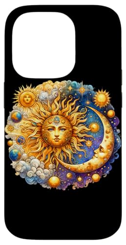 Mystische Sonne und Mond Himmlisches Yin Yang Mystische Ästhetik Hülle für iPhone 14 Pro von Men Women Celestial Harmony Sun & Moon Yin Yang