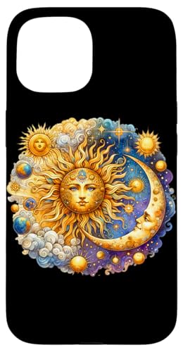 Mystische Sonne und Mond Himmlisches Yin Yang Mystische Ästhetik Hülle für iPhone 15 von Men Women Celestial Harmony Sun & Moon Yin Yang