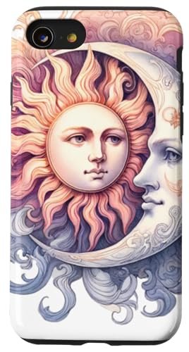 Mystische Sonne und Mond Himmlisches Yin Yang Mystische Ästhetik Hülle für iPhone SE (2020) / 7 / 8 von Men Women Celestial Harmony Sun & Moon Yin Yang