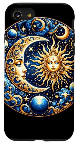 Mystische Sonne und Mond Himmlisches Yin Yang Mystische Ästhetik Hülle für iPhone SE (2020) / 7 / 8 von Men Women Celestial Harmony Sun & Moon Yin Yang