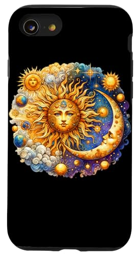 Mystische Sonne und Mond Himmlisches Yin Yang Mystische Ästhetik Hülle für iPhone SE (2020) / 7 / 8 von Men Women Celestial Harmony Sun & Moon Yin Yang
