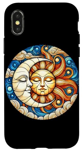 Mystische Sonne und Mond Himmlisches Yin Yang Mystische Ästhetik Hülle für iPhone X/XS von Men Women Celestial Harmony Sun & Moon Yin Yang