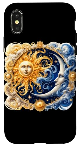 Mystische Sonne und Mond Himmlisches Yin Yang Mystische Ästhetik Hülle für iPhone X/XS von Men Women Celestial Harmony Sun & Moon Yin Yang