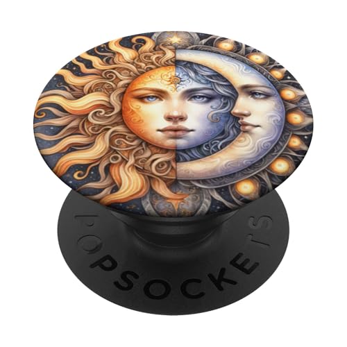 Mystische Sonne und Mond Himmlisches Yin Yang Mystische Ästhetik PopSockets Klebender PopGrip von Men Women Celestial Harmony Sun & Moon Yin Yang