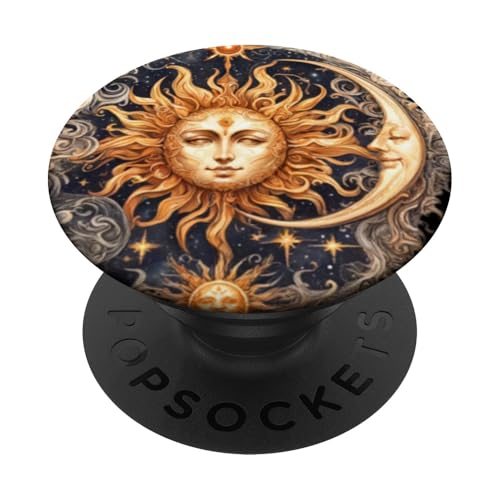 Mystische Sonne und Mond Himmlisches Yin Yang Mystische Ästhetik PopSockets Klebender PopGrip von Men Women Celestial Harmony Sun & Moon Yin Yang