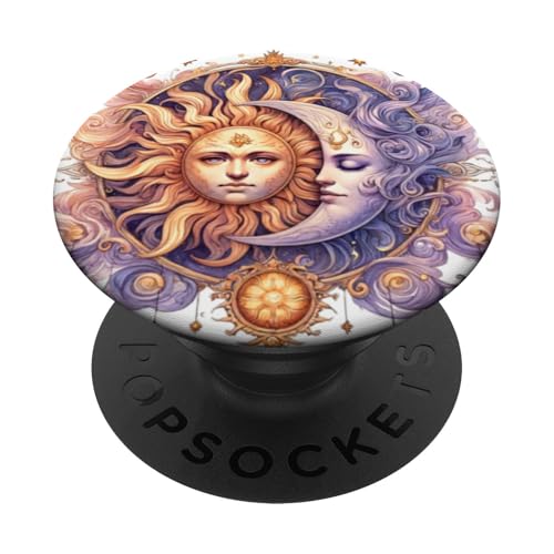 Mystische Sonne und Mond Himmlisches Yin Yang Mystische Ästhetik PopSockets Klebender PopGrip von Men Women Celestial Harmony Sun & Moon Yin Yang