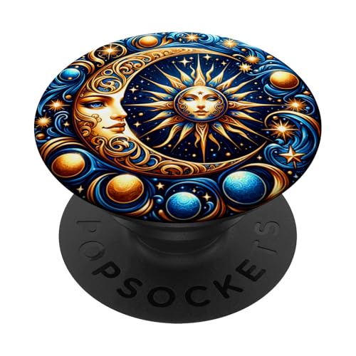 Mystische Sonne und Mond Himmlisches Yin Yang Mystische Ästhetik PopSockets Klebender PopGrip von Men Women Celestial Harmony Sun & Moon Yin Yang