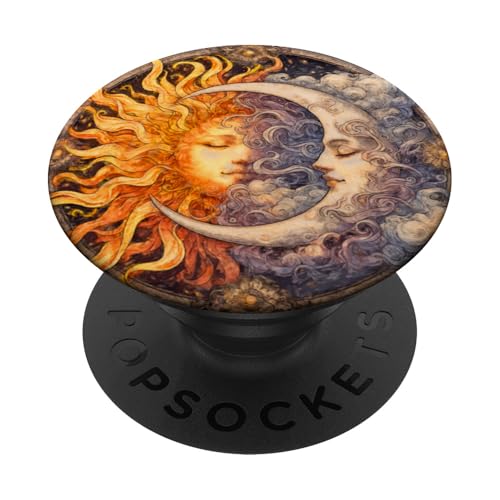 Mystische Sonne und Mond Himmlisches Yin Yang Mystische Ästhetik PopSockets Klebender PopGrip von Men Women Celestial Harmony Sun & Moon Yin Yang