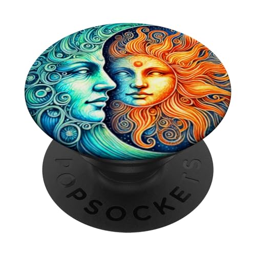 Mystische Sonne und Mond Himmlisches Yin Yang Mystische Ästhetik PopSockets Klebender PopGrip von Men Women Celestial Harmony Sun & Moon Yin Yang