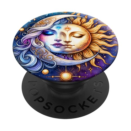 Mystische Sonne und Mond Himmlisches Yin Yang Mystische Ästhetik PopSockets Klebender PopGrip Mystische Sonne und Mond Himmlisches Yin Yang Mystische Ästhetik PopSockets Klebender PopGrip von Men Women Celestial Harmony Sun & Moon Yin Yang