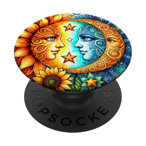 Mystische Sonne und Mond Himmlisches Yin Yang Mystische Ästhetik PopSockets Klebender PopGrip von Men Women Celestial Harmony Sun & Moon Yin Yang