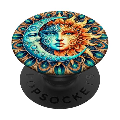 Mystische Sonne und Mond Himmlisches Yin Yang Mystische Ästhetik PopSockets Klebender PopGrip von Men Women Celestial Harmony Sun & Moon Yin Yang