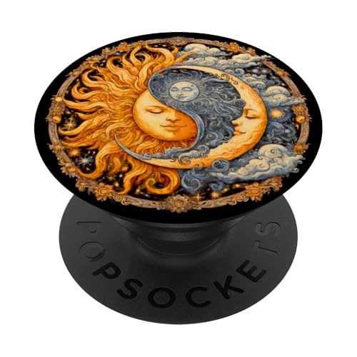Mystische Sonne und Mond Himmlisches Yin Yang Mystische Ästhetik PopSockets Klebender PopGrip von Men Women Celestial Harmony Sun & Moon Yin Yang