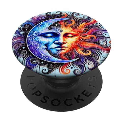 Mystische Sonne und Mond Himmlisches Yin Yang Mystische Ästhetik PopSockets Klebender PopGrip von Men Women Celestial Harmony Sun & Moon Yin Yang