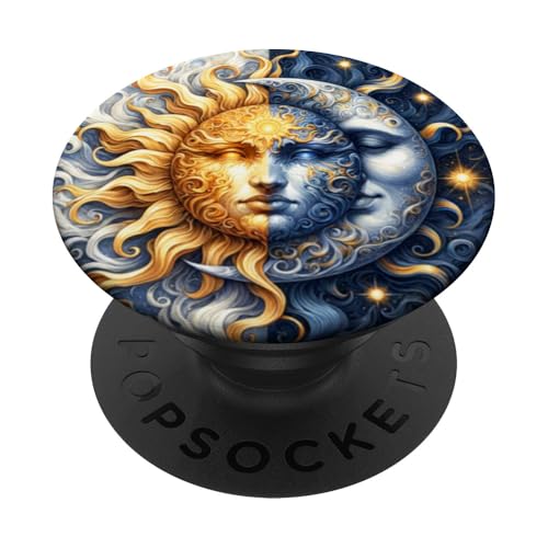 Mystische Sonne und Mond Himmlisches Yin Yang Mystische Ästhetik PopSockets Klebender PopGrip von Men Women Celestial Harmony Sun & Moon Yin Yang