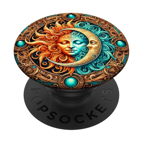 Mystische Sonne und Mond Himmlisches Yin Yang Mystische Ästhetik PopSockets Klebender PopGrip von Men Women Celestial Harmony Sun & Moon Yin Yang