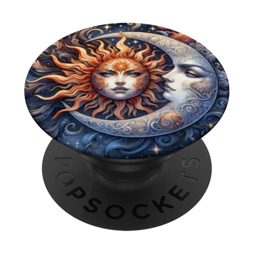 Mystische Sonne und Mond Himmlisches Yin Yang Mystische Ästhetik PopSockets Klebender PopGrip von Men Women Celestial Harmony Sun & Moon Yin Yang
