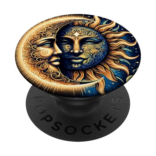 Mystische Sonne und Mond Himmlisches Yin Yang Mystische Ästhetik PopSockets Klebender PopGrip von Men Women Celestial Harmony Sun & Moon Yin Yang