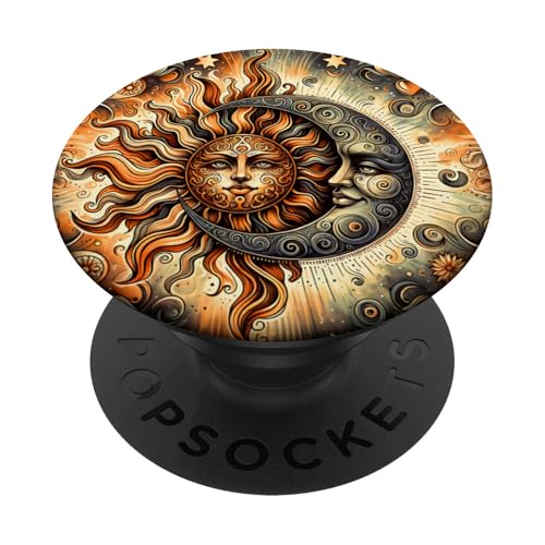 Mystische Sonne und Mond Himmlisches Yin Yang Mystische Ästhetik PopSockets Klebender PopGrip von Men Women Celestial Harmony Sun & Moon Yin Yang
