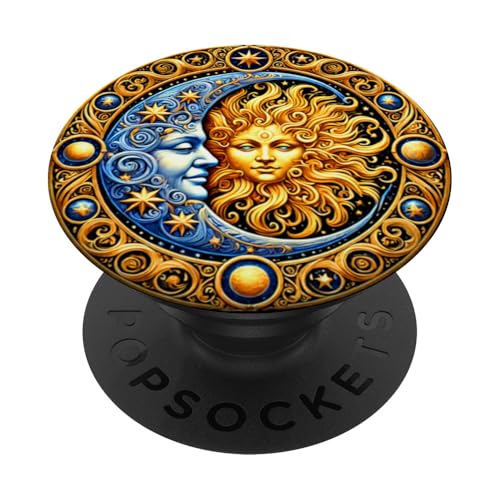 Mystische Sonne und Mond Himmlisches Yin Yang Mystische Ästhetik PopSockets Klebender PopGrip von Men Women Celestial Harmony Sun & Moon Yin Yang