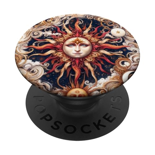 Mystische Sonne und Mond Himmlisches Yin Yang Mystische Ästhetik PopSockets Klebender PopGrip von Men Women Celestial Harmony Sun & Moon Yin Yang