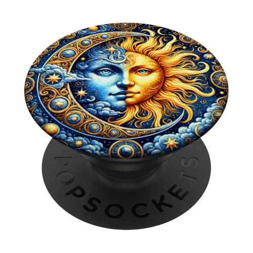 Mystische Sonne und Mond Himmlisches Yin Yang Mystische Ästhetik PopSockets Klebender PopGrip von Men Women Celestial Harmony Sun & Moon Yin Yang