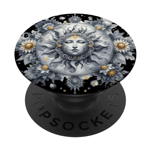 Mystische Sonne und Mond Himmlisches Yin Yang Mystische Ästhetik PopSockets Klebender PopGrip von Men Women Celestial Harmony Sun & Moon Yin Yang
