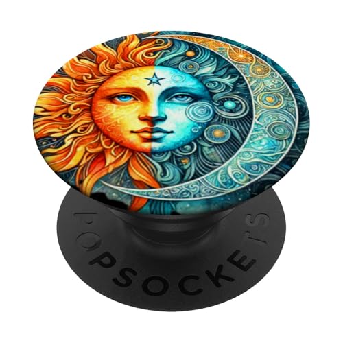Mystische Sonne und Mond Himmlisches Yin Yang Mystische Ästhetik PopSockets Klebender PopGrip von Men Women Celestial Harmony Sun & Moon Yin Yang