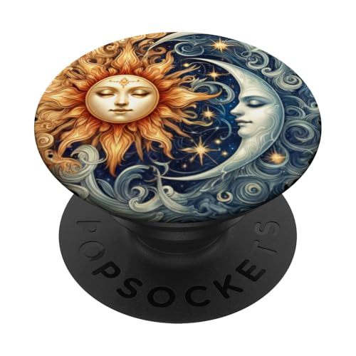 Mystische Sonne und Mond Himmlisches Yin Yang Mystische Ästhetik PopSockets Klebender PopGrip von Men Women Celestial Harmony Sun & Moon Yin Yang