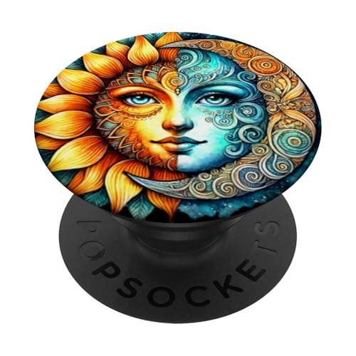 Mystische Sonne und Mond Himmlisches Yin Yang Mystische Ästhetik PopSockets Klebender PopGrip von Men Women Celestial Harmony Sun & Moon Yin Yang