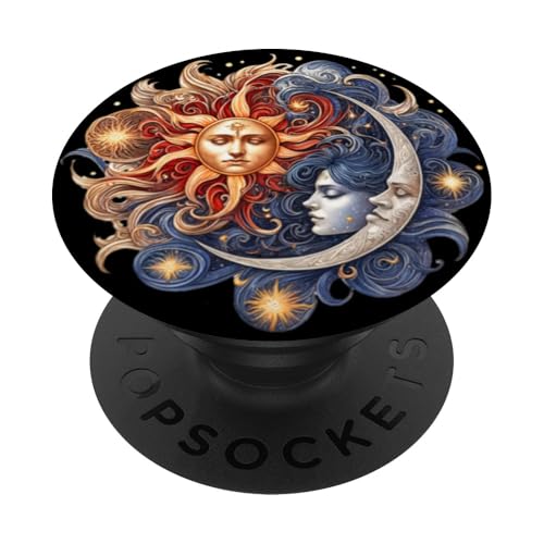Mystische Sonne und Mond Himmlisches Yin Yang Mystische Ästhetik PopSockets Klebender PopGrip von Men Women Celestial Harmony Sun & Moon Yin Yang