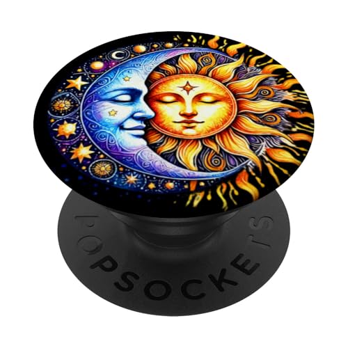 Mystische Sonne und Mond Himmlisches Yin Yang Mystische Ästhetik PopSockets Klebender PopGrip von Men Women Celestial Harmony Sun & Moon Yin Yang